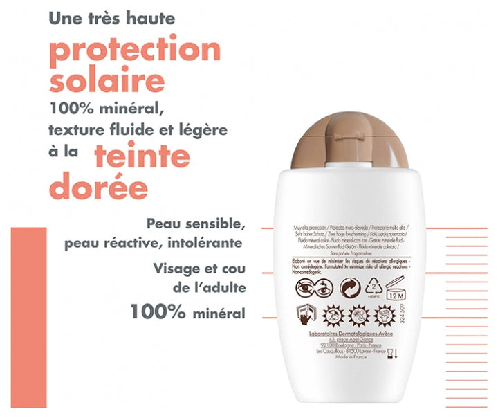 Avène Sun Very High Protection Tinted Mineral Fluid SPF50+ - 40ml (1.35fl oz)