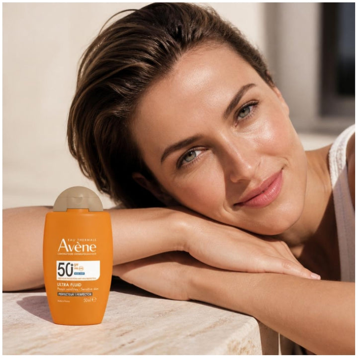 Avène Ultra-Fluid Perfector SPF50+ UVB UVA Blue Light Sunscreen for Sensitive Skin 50ml (1.69fl oz)