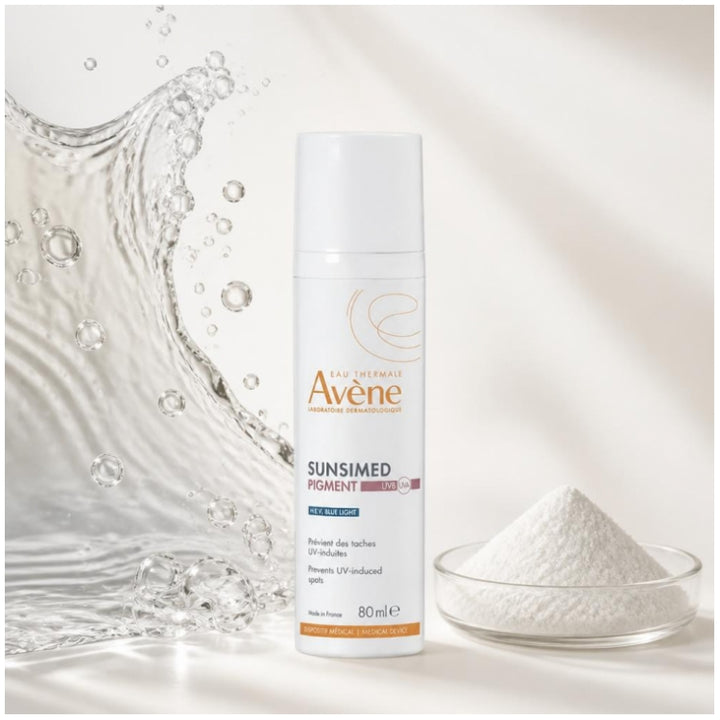 Avène Solar Sunsimed Pigment واقي شمس SPF50+ ضد الأشعة UVB وUVA والضوء الأزرق 80ml