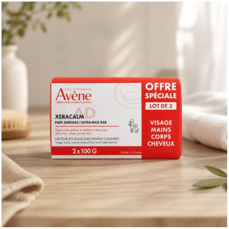 Avène Xeracalm A.D Pain nettoyant surgras 100g x2