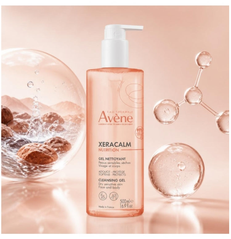Avène Xeracalm Nutrition جل تنظيف سائل مغذٍ للبشرة الحساسة والجافة 500ml