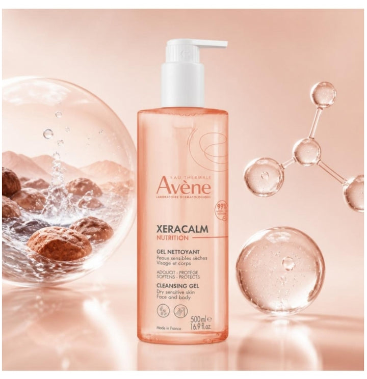 Avène Xeracalm Nutrition جل تنظيف سائل مغذٍ للبشرة الحساسة والجافة 500ml