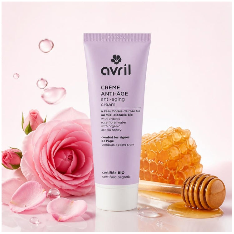 Avril كريم مضاد لعلامات التقدم في السن بماء الورد وعسل الأكاسيا العضوي 40ml