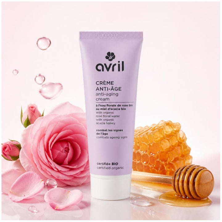 Avril كريم مضاد لعلامات التقدم في السن بماء الورد وعسل الأكاسيا العضوي 40ml