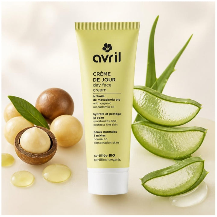 Avril Organic كريم نهاري بزيت المكاديميا للبشرة العادية إلى المختلطة 50ml