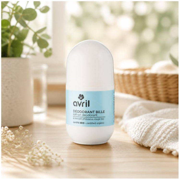 Avril مزيل عرق رول-أون بخلاصة الكركديه الأحمر العضوي 50ml