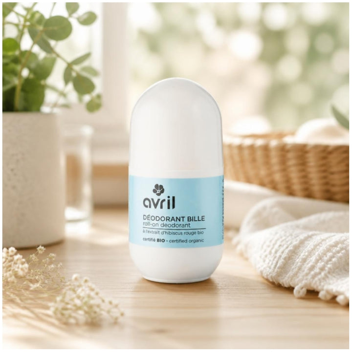 Avril مزيل عرق رول-أون بخلاصة الكركديه الأحمر العضوي 50ml