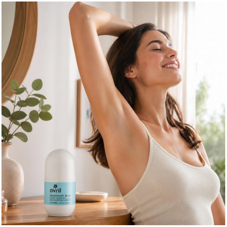 Avril مزيل عرق رول-أون بخلاصة الكركديه الأحمر العضوي 50ml