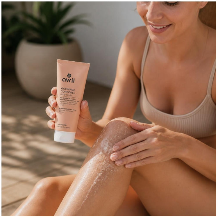 Avril Body Exfoliante corporal con polvo de arroz ecológico y lila blanca ecológica 200ml