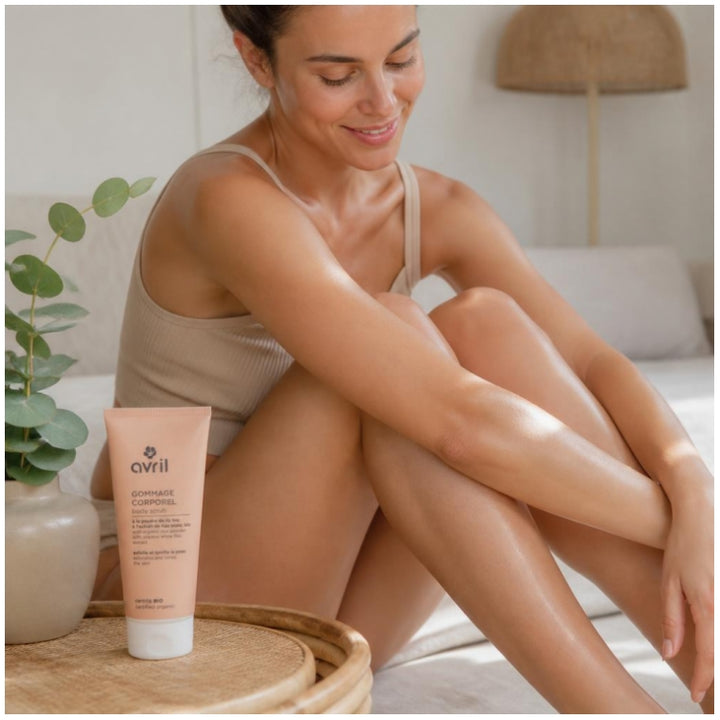 Avril Body Exfoliante corporal con polvo de arroz ecológico y lila blanca ecológica 200ml