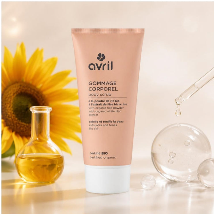 Avril Body Exfoliante corporal con polvo de arroz ecológico y lila blanca ecológica 200ml