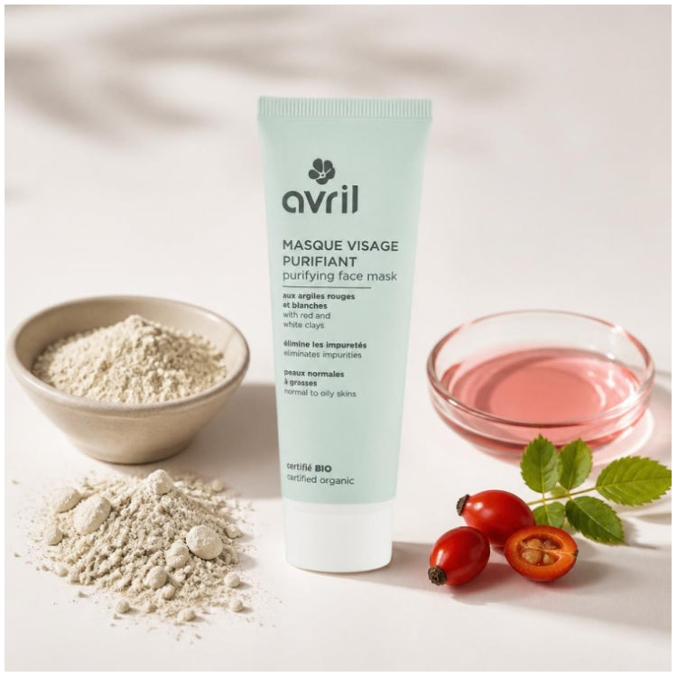 Avril Purifying mask with organic red and white clays Normal to combination skin 50ml (1.69fl oz)