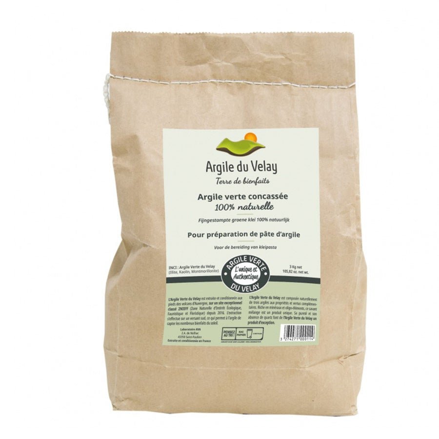 Beliflor Capillary treatments Bag 100% Natural Crushed Green Clay Du Velay 3kg (105.82 oz) - FrenchBeautyHub