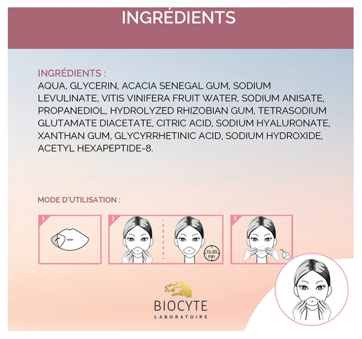 Biocyte Anti-Ageing Mascarilla labial con ácido hialurónico y extracto de regaliz, 4g
