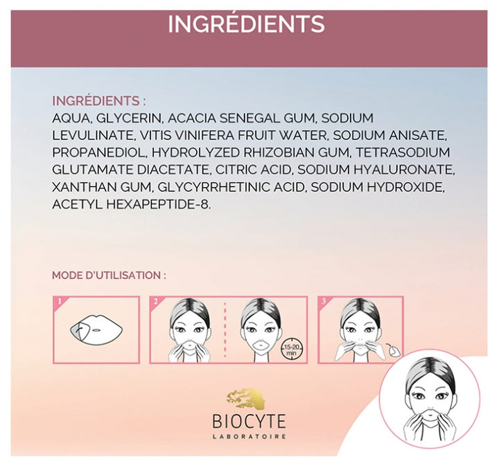 Biocyte Anti-Ageing Mascarilla labial con ácido hialurónico y extracto de regaliz, 4g