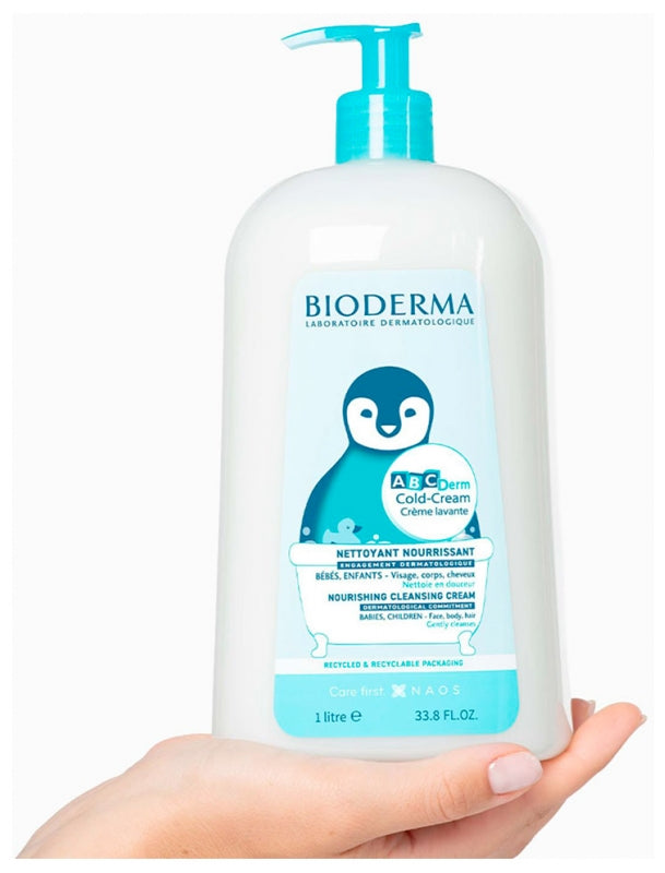 Bioderma Abcderm Crème lavante nourrissante pour bébé et enfant 1L