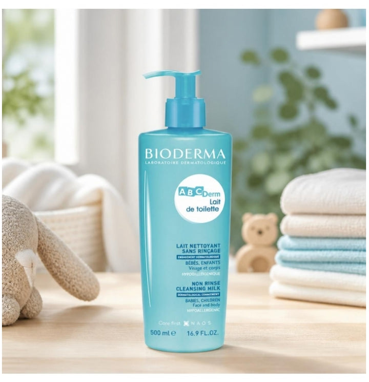 Bioderma Abcderm Reinigungsmilch ohne Abspülen für Gesicht und Körper 500ml