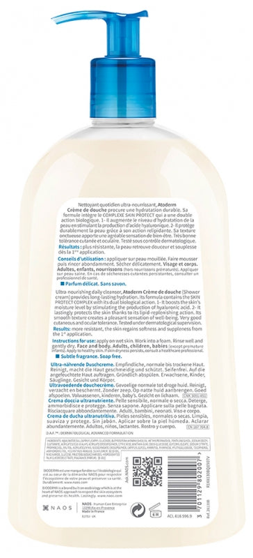 Bioderma Atoderm Crème de douche ultra-nourrissante pour peaux normales à sèches 1L