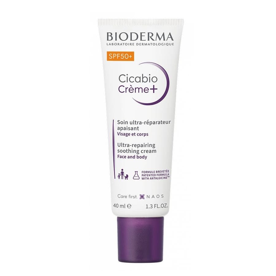 Bioderma Cicabio Crème+ Ultra Repairing Soothing Cream SPF50+ 40ml (1.35fl oz) - FrenchBeautyHub