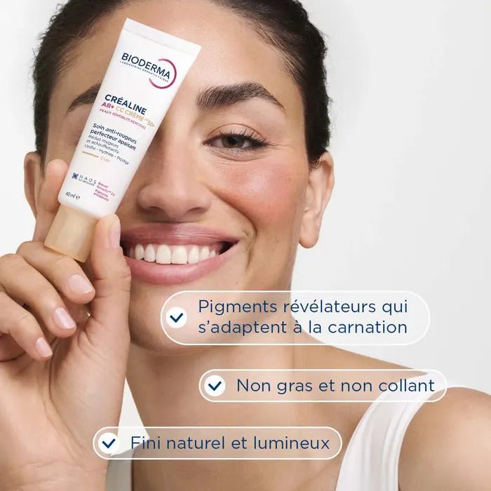Bioderma Créaline AR+ CC Cream SPF50+ Light 40ml (1.35fl oz) - FrenchBeautyHub