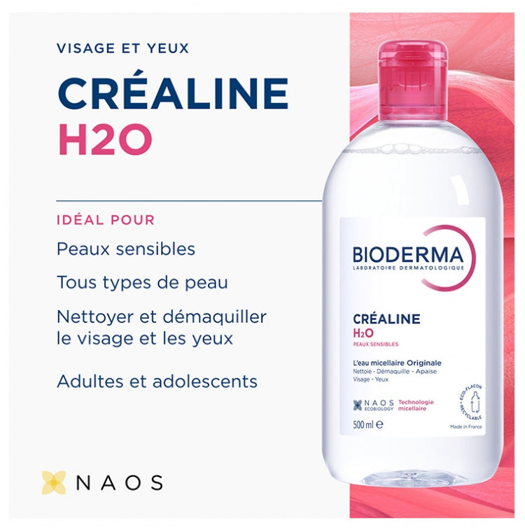 Bioderma Crealine Agua micelar limpiadora para piel sensible 850 ml