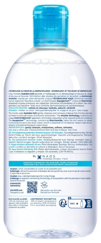 Bioderma Hydrabio Micellair hydraterend water H2O 500ml