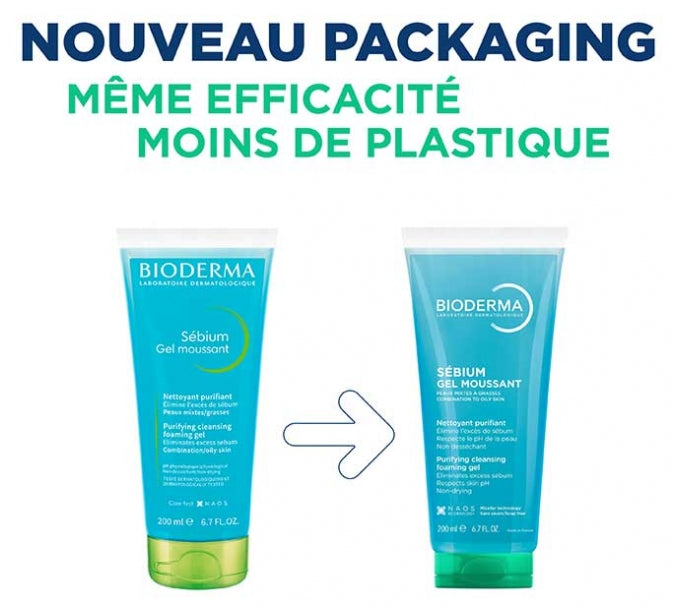 Bioderma Sebium Purifying Cleansing Foaming Gel for Combination to Oily Skin 200ml (6.76 fl oz)