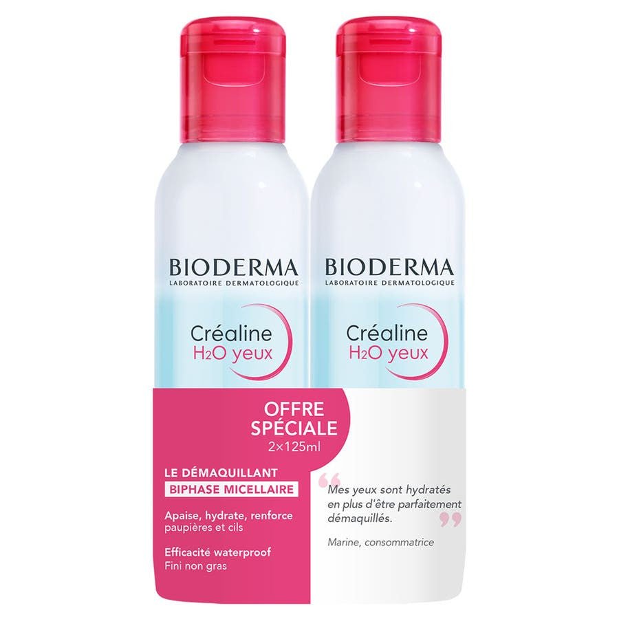 Bioderma Two - phase make - up remover Eyes & Lips 125ml x2 (4.22fl oz x2) - FrenchBeautyHub