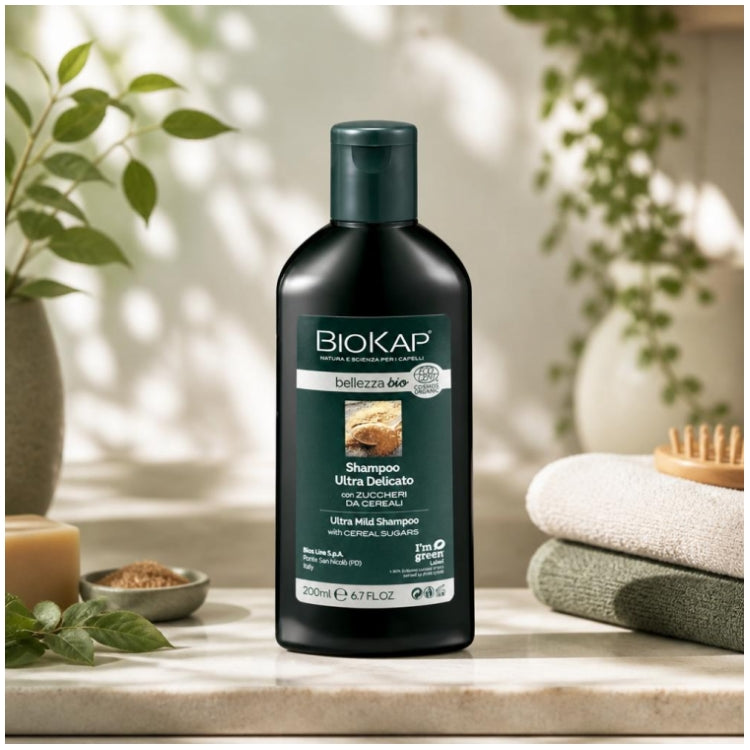 Biokap Belleza Bio Shampooing bio Ultra Délicat Tous types de cheveux 200ml (6.76fl oz)