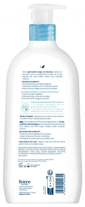 Biolane Expert Washing Gel Hair & Body 500ml (16.91fl oz)