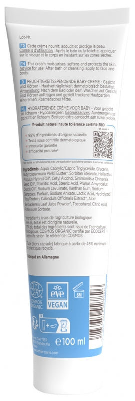 Cattier Baby Bébé Bioes Hydrating Cream Face And Body 75ml (2.54fl oz)