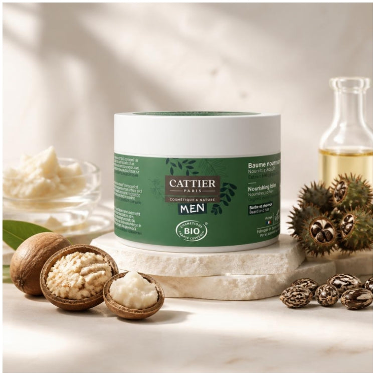 Cattier Man Bálsamo nutritivo orgánico para barba y cabello 90g