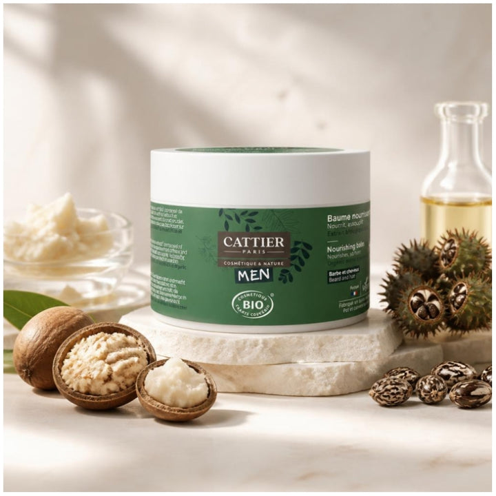 Cattier Man Bálsamo nutritivo orgánico para barba y cabello 90g