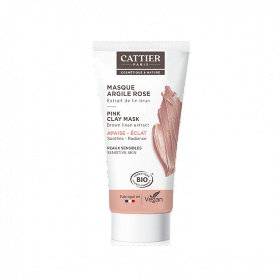 Cattier Organic Pink Rose Clay Mini Mask 30ml (1.01fl oz) - FrenchBeautyHub