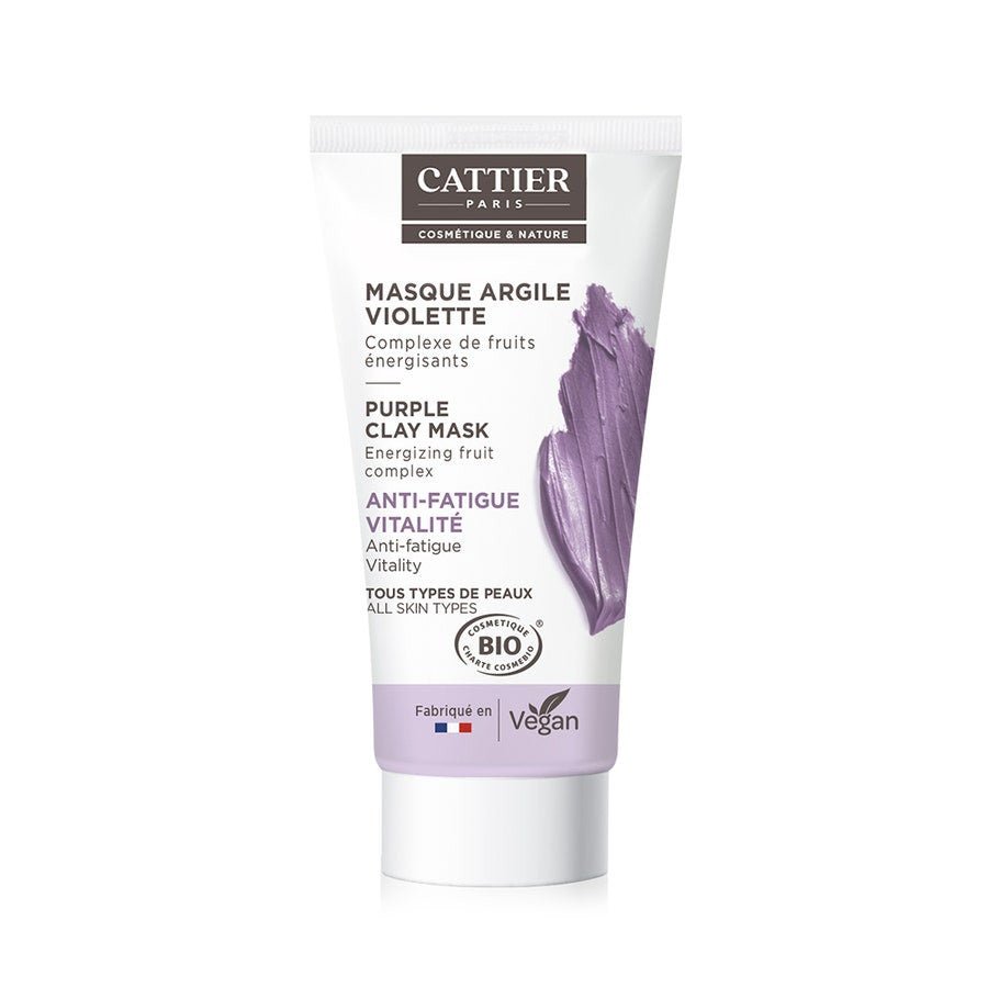 Cattier Organic Violet Mini Clay Mask 30ml (1.01fl oz) - FrenchBeautyHub