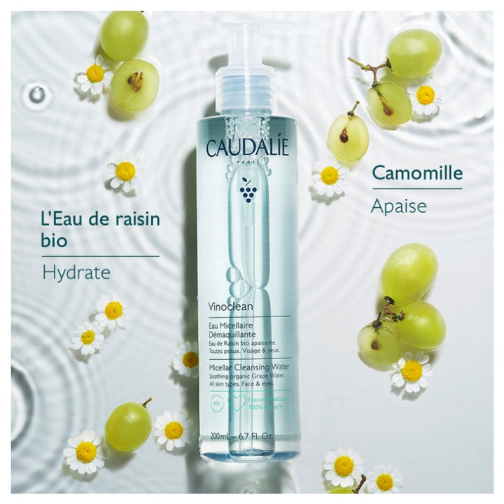Caudalie Vinoclean Agua Micelar Limpiadora para Rostro y Ojos 200ml
