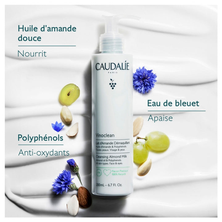 Caudalie Vinoclean Gentle Cleansing Milk Face and eyes 200ml (6.76fl oz)