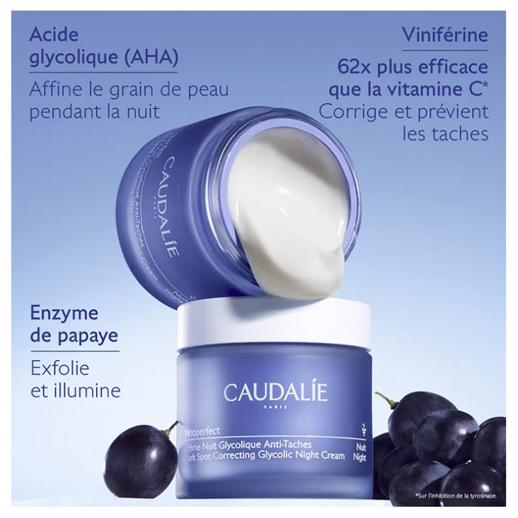 Caudalie Vinoperfect Glycolic night cream refill for dark spots 50 ml (1.69fl oz)