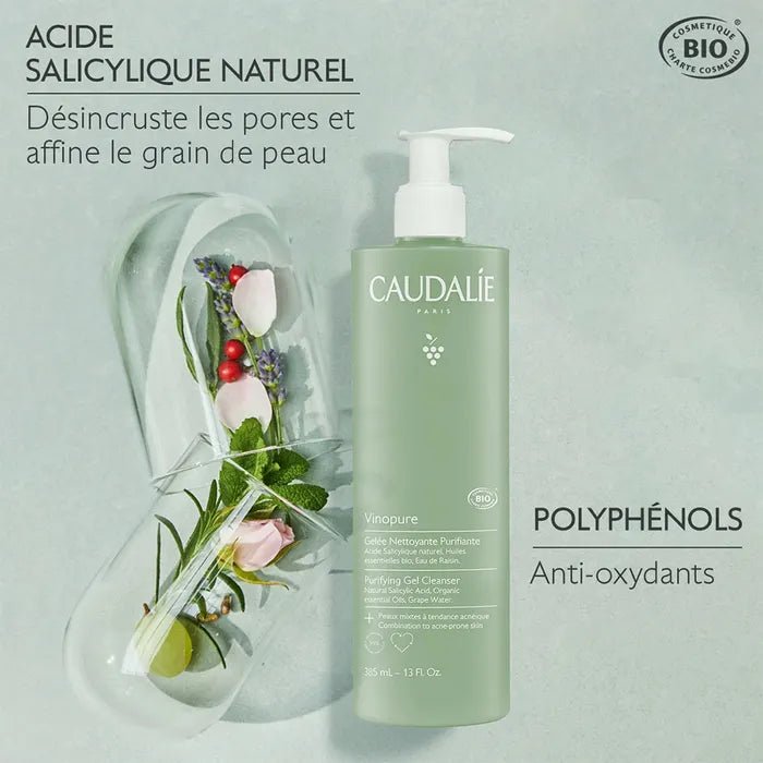 Caudalie Vinopure Purifying Gel Cleanser - FrenchBeautyHub