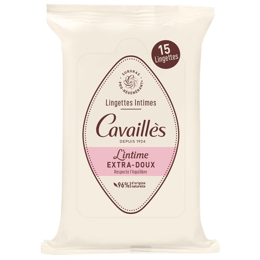 Cavaillès Intimate Dryness Extra Gentle Intimate Wipes x15 - FrenchBeautyHub