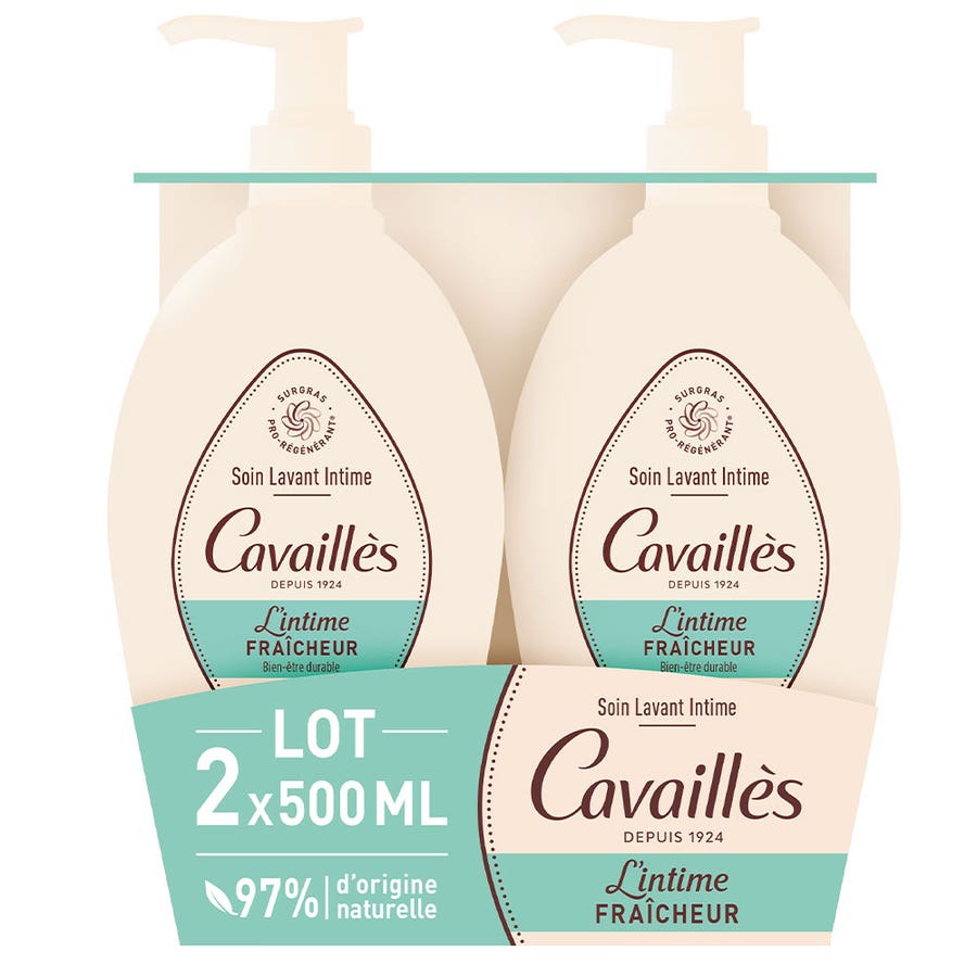 Cavaillès Intimate Dryness Freshness Intimate Hygiene Care 500ml x2 (16.91fl oz x2) - FrenchBeautyHub