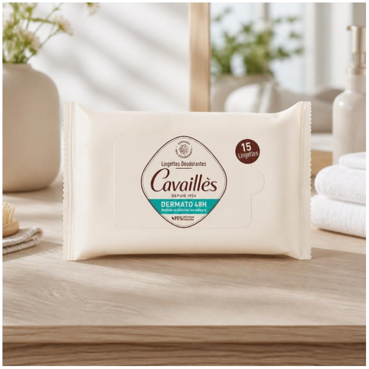 Rogé Cavaillès Dermato 48H Deodorant Wipes x15 - 15 Wipes