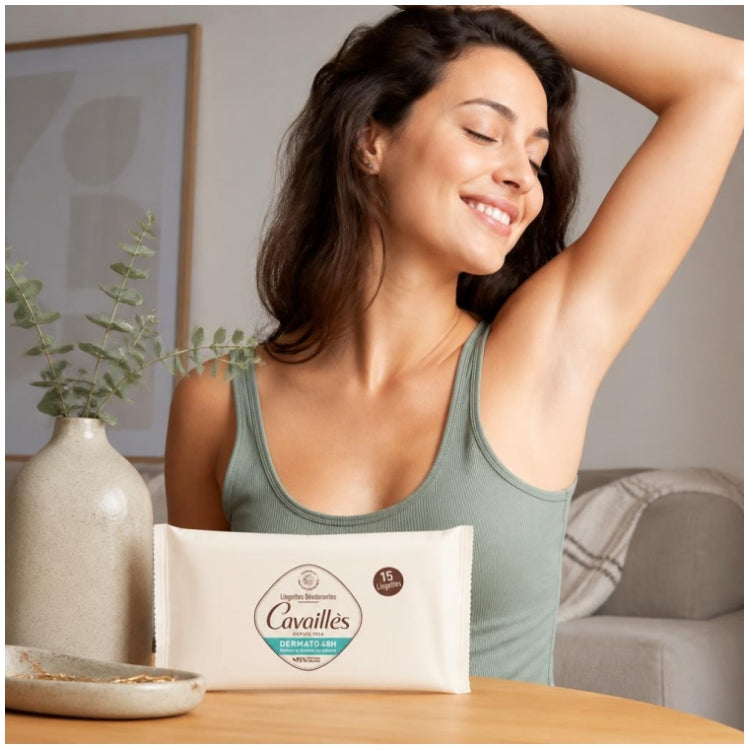 Rogé Cavaillès Dermato 48H Deodorant Wipes x15 - 15 Wipes