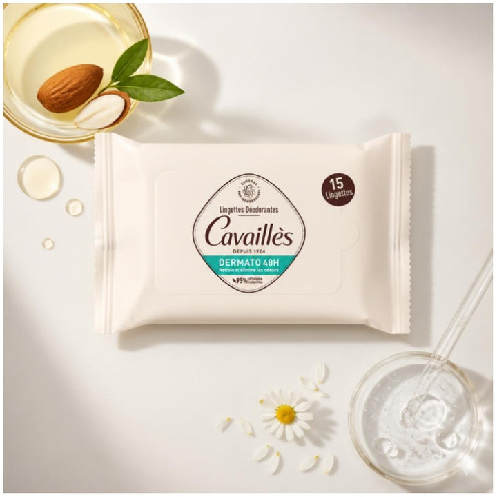 Rogé Cavaillès Dermato 48H Deodorant Wipes x15 - 15 Wipes