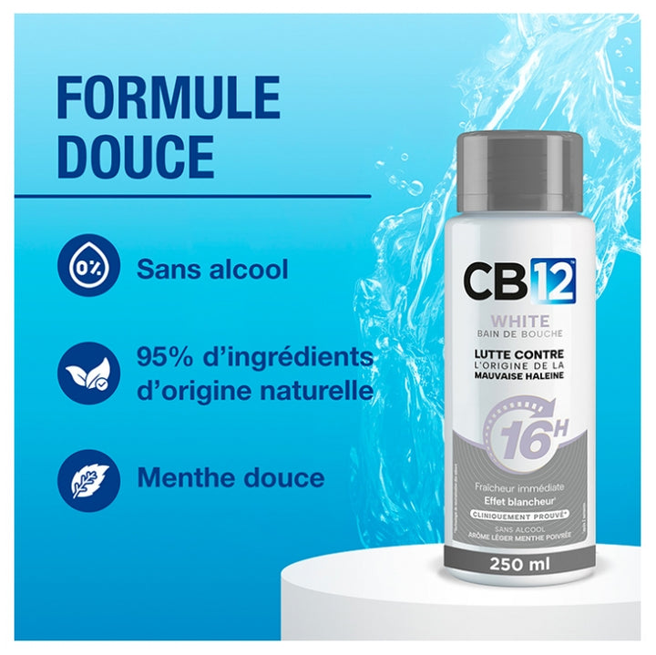 Cb12 White teeth mouthwash fresh breath for 12 hours 250ml (8.45fl oz)