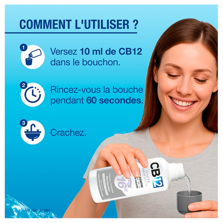 Cb12 Alcohol-Free Mouthwash mild peppermint flavour 2 x 500ml (16.91fl oz)