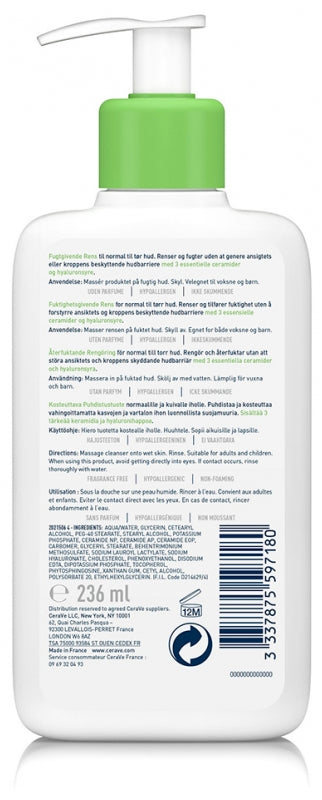 CeraVe Hydrating Body Cleanser for Normal To Dry Skin