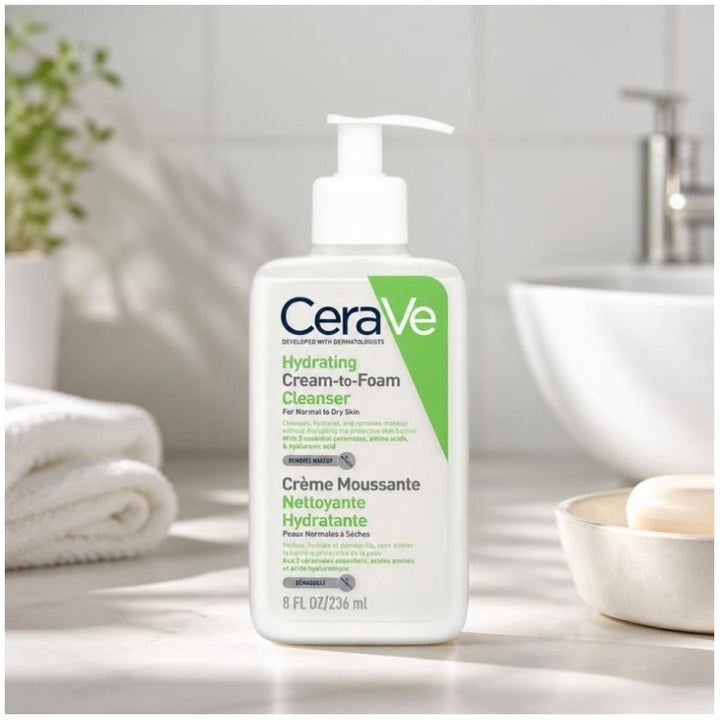 Cerave Face Gesichtsreiniger Reinigende und feuchtigkeitsspendende Schaumcreme für normale bis trockene Haut 473ml