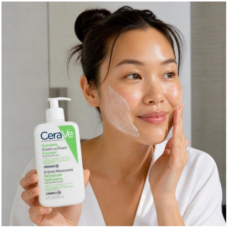 Cerave Face Gesichtsreiniger Reinigende und feuchtigkeitsspendende Schaumcreme für normale bis trockene Haut 473ml