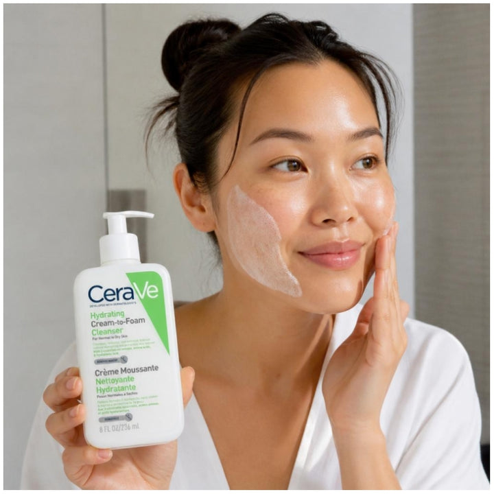 Cerave Face Gesichtsreiniger Reinigende und feuchtigkeitsspendende Schaumcreme für normale bis trockene Haut 473ml